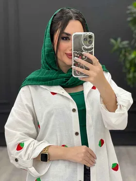 مانتو طرح توت فرنگی