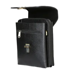 کیف رودوشی چرمی مدل ترکیبی قفل فانتزی