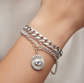 دستبند زنانه طرح سه لاین چشم