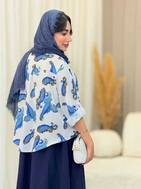 شومیز گره‌ای طرح گل