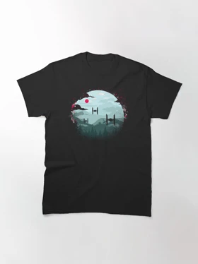 تیشرت لانگ دخترانه جنگ ستارگان تیشرت لانگ دخترانه Star Wars طرح Tie Fighters At Dawn