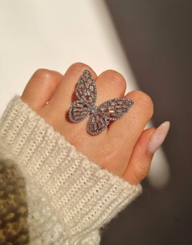 انگشتر جواهری پروانه فری سایز