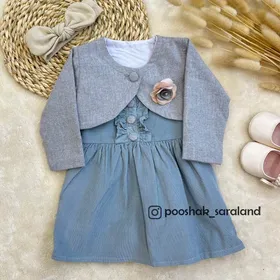 کت سارافون نوزادی دخترانه گل‌دار