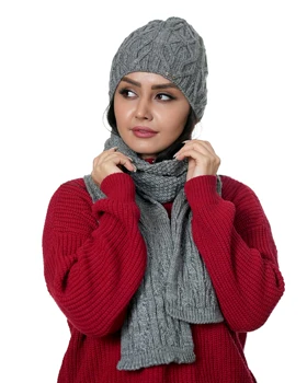 شال و کلاه زمستانی زنانه سیلکا مدل صحرا