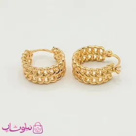 گوشواره حلقه‌ای ژوپینگ طرحدار بدون نگین