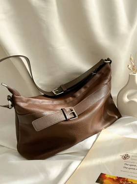 کیف جیر کمربندی 21222 (قهوه ای تیره چرمی)