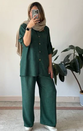 ست مانتو شلوار پنبه