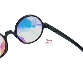 عینک فانتزی رنگی گرد /شیشه منشوری مدل colorful