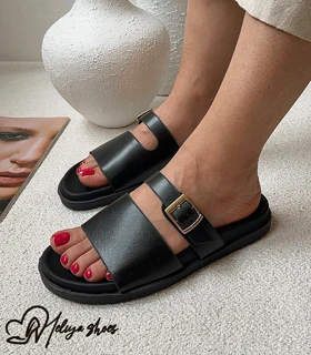 صندل اسلیپر چرم طبیعی زنانه