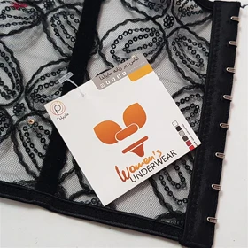 سوتین فنردار مدل پولکی بلند رنگ مشکی ماییلدا کد 5303-007