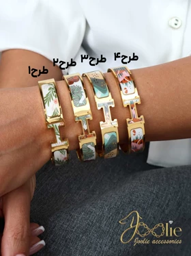 بنگل دستبند زنانه طرح دار هرمس کد B2218