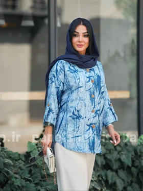 شومیز کتیبه آستین پاکتی