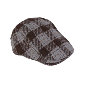 کلاه باراتا چهارخونه مردانه قهوه ای و طوسی