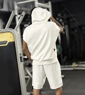 ست هودی و شلوارک Fear of God سفید