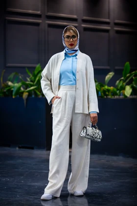 مانتو شلوار لینن 3 دکمه زارا