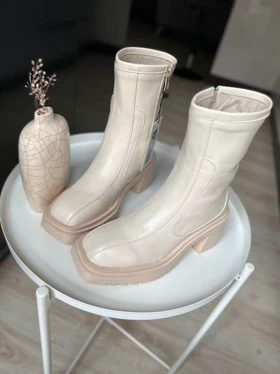 نیم بوت زنانه مدل 00034-Rose merry-Flat-Ankle-Boots