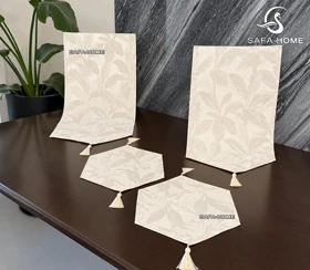 ست رومیزی رانر 4 تکه طرح برگ