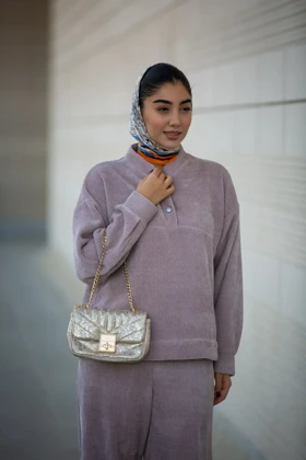 دورس بیسکوییتی یقه دیپلمات سجاف دار (ست پاییزه)