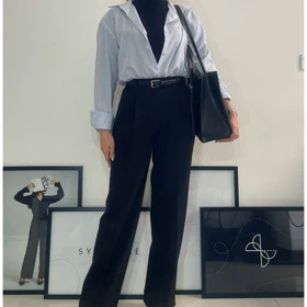 شومیز لینن زنانه راه راه وندا (Venda) سین استایل