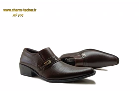 کفش مجلسی پاشنه‌بلند مردانه چرم طبیعیbl432