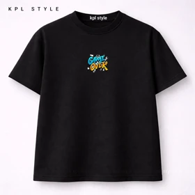 تیشرت باکسی 100٪ پنبه طرح GAME | رنگ ثابت | کد 1442