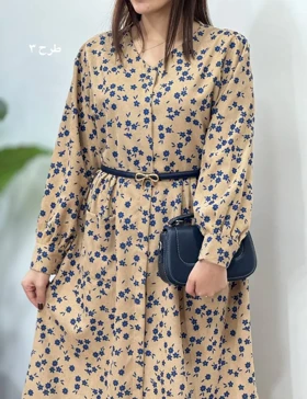 پیراهن مانتویی پاییزه طرحدار آیسو سانیا 1