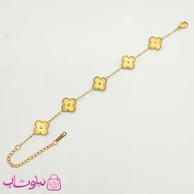 دستبند دخترانه مدل ونکلیف طلایی کد 158