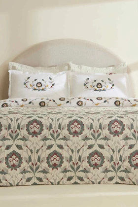 سرویس روتختی دو نفره Karaca Home مدل Oliveto پنبه و پلی‌استر - سفید
