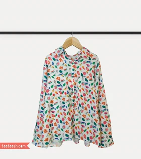 شومیز سفید گل‌دار