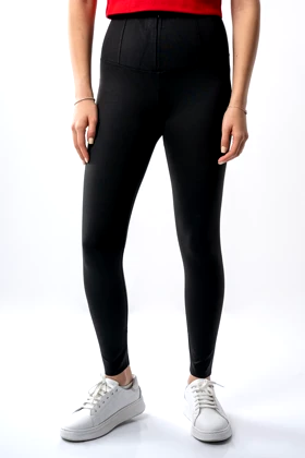 لگ اسپاندکس کمر گنی زیپ‌دار زنانه