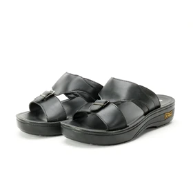 دمپایی چرم مردانه شیما مدل الممتاز