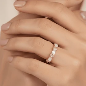 انگشتر دخترانه مدل نگین مرواریدی