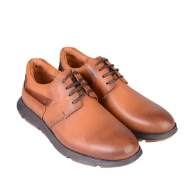 کفش چرم عسلی مردانه مدل برادا