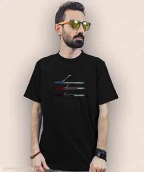 تیشرت مردانه و زنانه نوستالژی طرح خودکار جویده شده