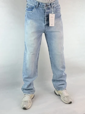 شلوار نیم بگ مردانه آبی ساده 122