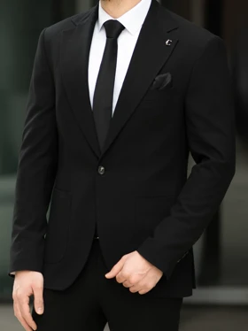 کت مشکی تک دکمه کدc227