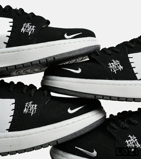 کفش کتانی مردانه و زنانه سفید مشکی نایک NIKE jordan Vodoo