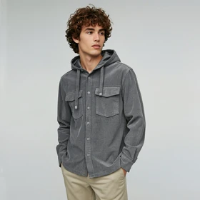 اورشرت کلاهدار مخمل کبریتی (12110) HPLUS