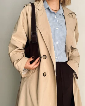 ترنچ کت Drop کرم (قد بلند)