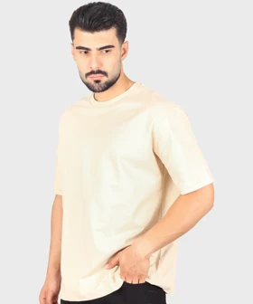 تیشرت لش کرم روشن و ساده 8172