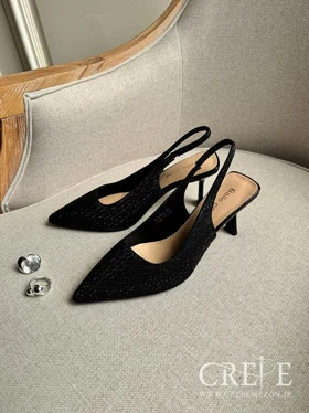 کفش نگین‌دار بغل کش پاشنه 7 سانت