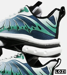 کفش کتانی سفید سبز آبی Saucony Revolution
