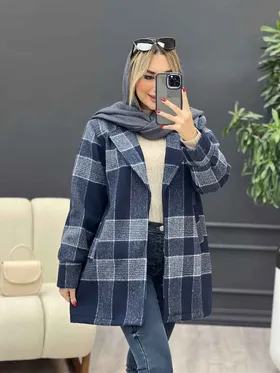 پالتو چهارخونه یقه انگلیسی