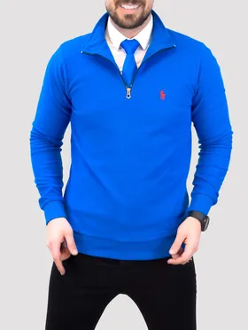 پلیور نیم زیپ POLO آبی