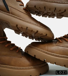 نیم بوت چرمی مردانه قهوه ای Timberland
