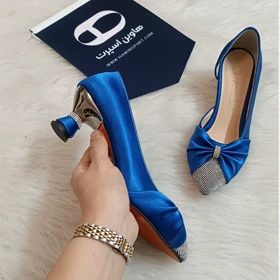کفش مجلسی پاپیونی آبی کاربنی