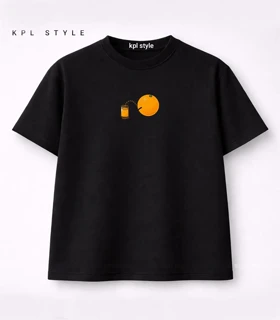 تیشرت باکسی یونیسکس طرح Orange کد 1257