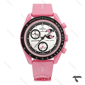 ساعت امگا سواچ ماموریت به ماه صورتی بند رابر جدید Swatch-10595-U