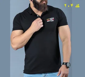 تیشرت جودون یقه دار رنگ مشکی