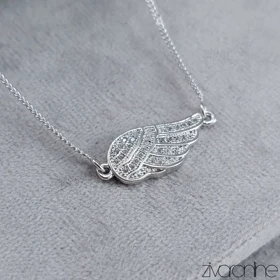 گردنبند ژوپینگ طرح بال فرشته نقره ای 50069